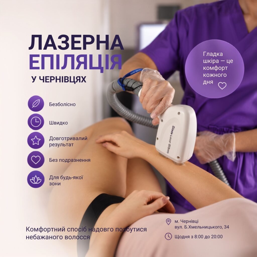 Лазерна епіляція у Чернівцях LASERGOOD — процедура видалення небажаного волосся діодним лазером